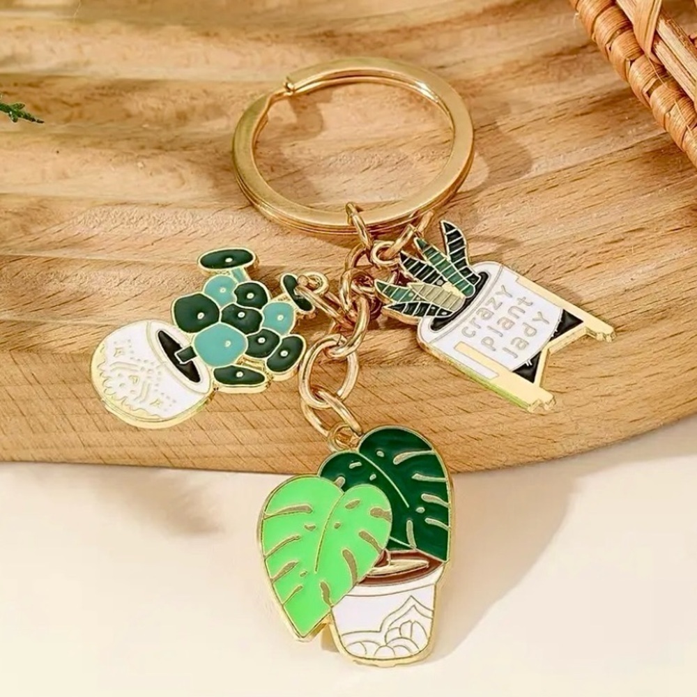 Crazy Plant Lady Keychain - Picture 2 of 3